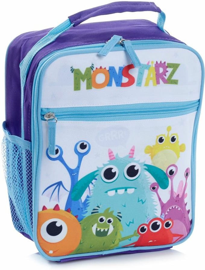Draagbare lunch/sixpack koeltas - Monstarz print - 21 x 25 cm - 5.8 L