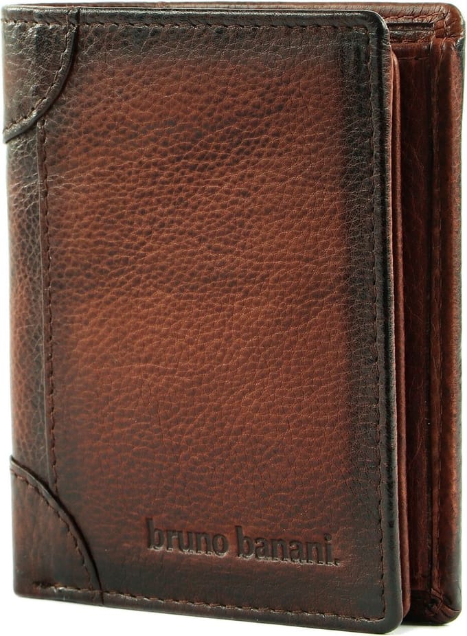 bruno banani Leren Portemonnee Wallet Brown Bruine