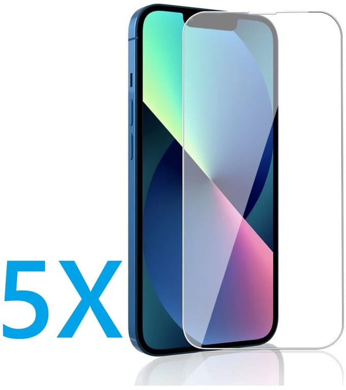Glasplaatje Geschikt voor: Apple iPhone 16E / 17E - 5x Screenprotector - screen protector - glas - bescherm - beschermglas