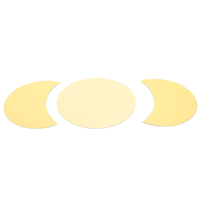 Acryl Spiegel Muursticker Zon Halve Maan Vorm Decoratieve Achtergrond Sticker voor ThuisgebruikGoud goud