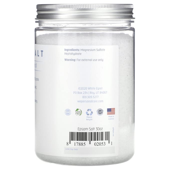 Epsomzout, ongeparfumeerd, 850 g(30oz) white