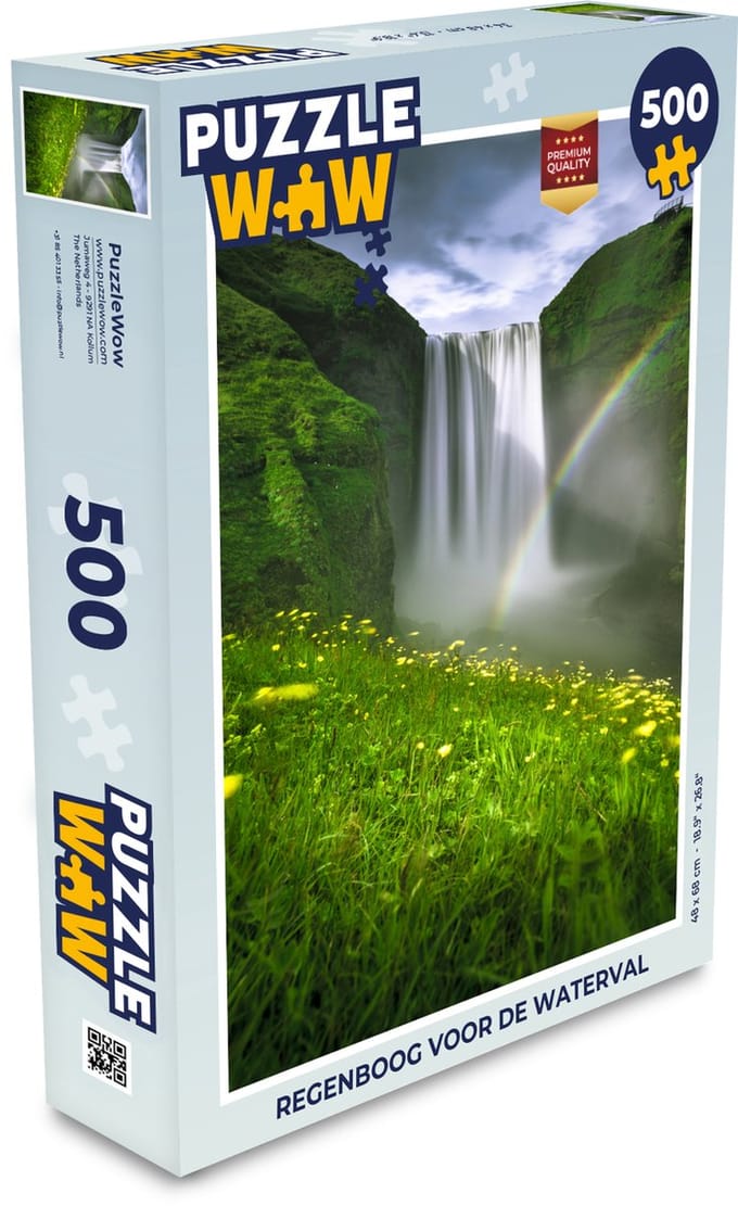 Puzzel Regenboog - Waterval - Natuur - Legpuzzel - Puzzel 500 stukjes