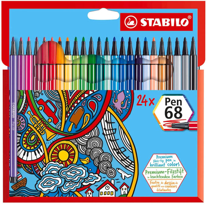 STABILO Pen 68 - Premium Viltstift - Etui Met 24 Kleuren