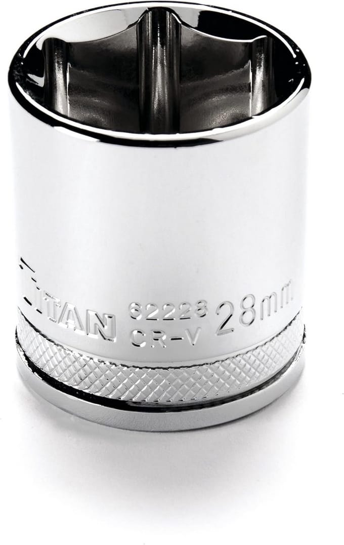 28mm 1/2" Aandrijving 6-Punten Dop - Sterk Chroom-Vanadium Staal