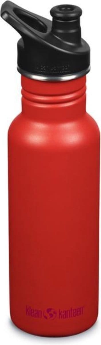 Klean kanteen classic smal - drinkfles met sportcap - 532 ml - RVS - Tiger Lily Rood