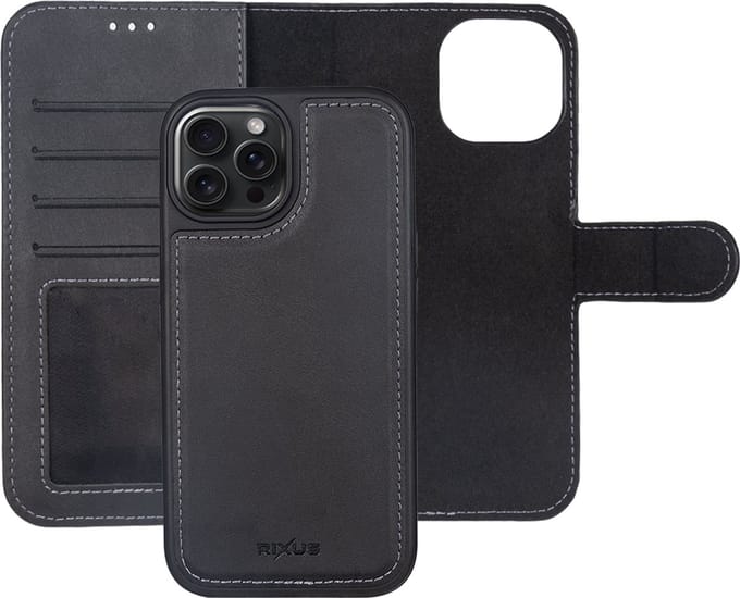 Rixus Duo Magnetic Detachable Wallet For Apple iPhone 14 Pro Black
