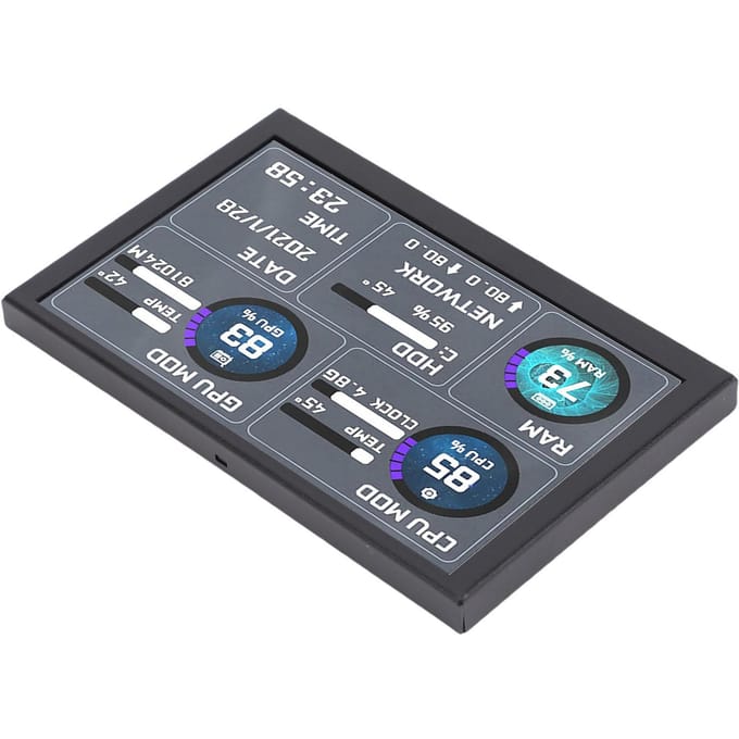 Affichage Température Ordinateur 5 Pouces Thème Dynamique Supporté Type C USB ARGB Panneau de Capteurs Boîtier PC Écran Secondaire pour