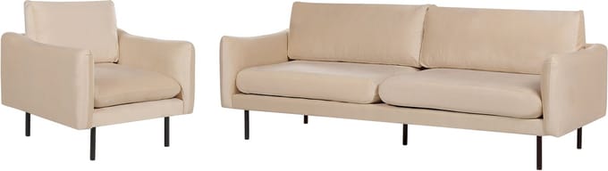 VINTERBRO - Bankenset - Beige - Fluweel