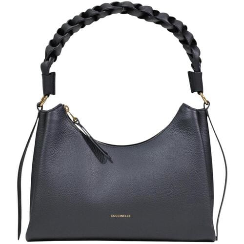 Coccinelle Boheme Grana Double - Handtas S 30 cm (noir/cognac)