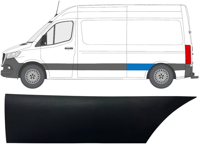 Zijlijst sierlijst achterspatbord voor Mercedes Sprinter 2018- / Links