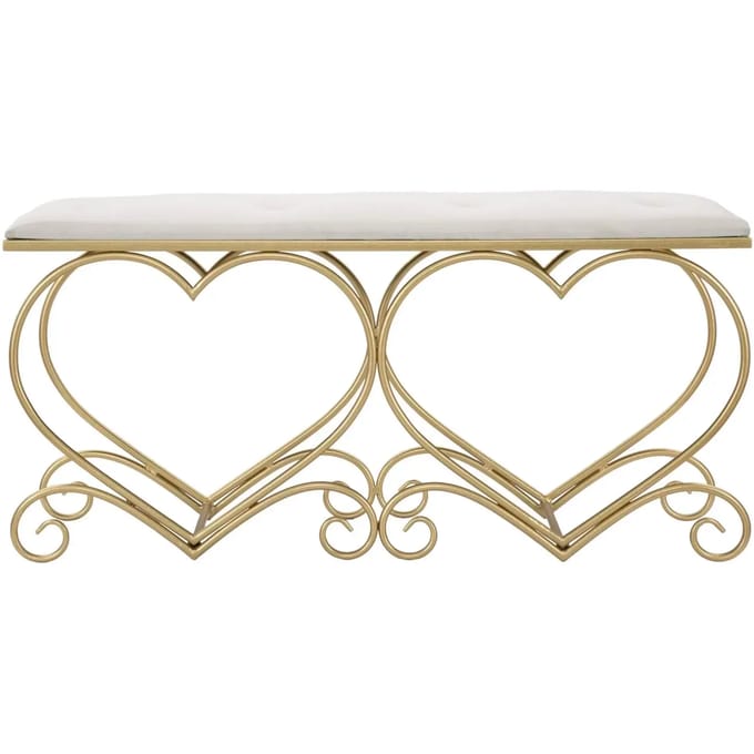 Bankje Heart Crema 105×37,5×51,5 cm