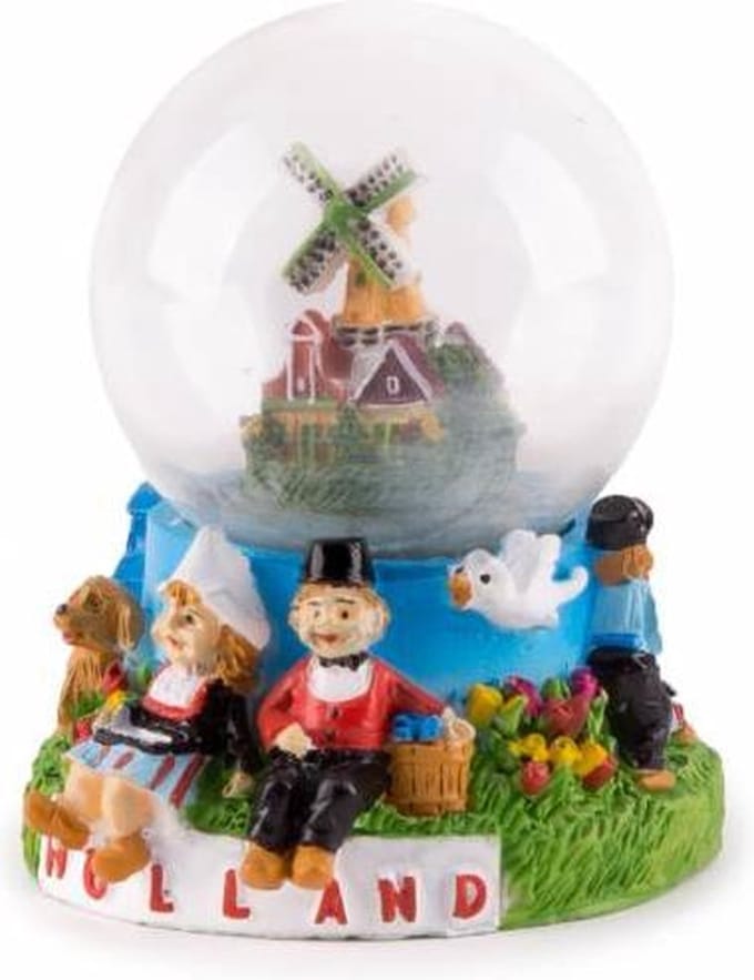 Waterbol Zittend Paartje Holland 7 Cm - Souvenir