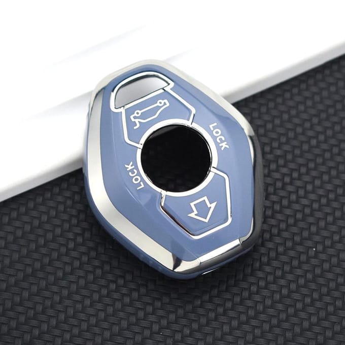 Coque TPU Porte-clés Pour Bmw X5 E53 X3 F83 E46 E39 E38 E60 E63 E61 E64 Série 3 5 7 330I Z3 Z4 E85 E86 M5 325I Housse Étui pour Clé de Voiture gray