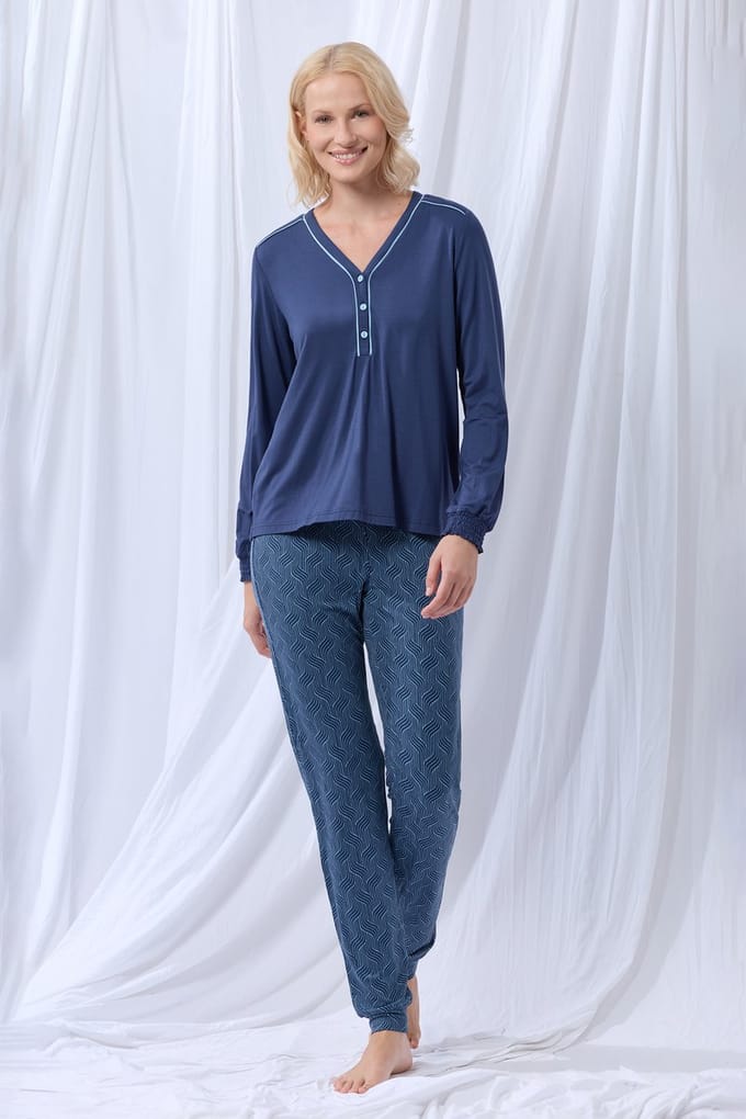 lords x lilies Dames pyjama donkerblauw - maat XL