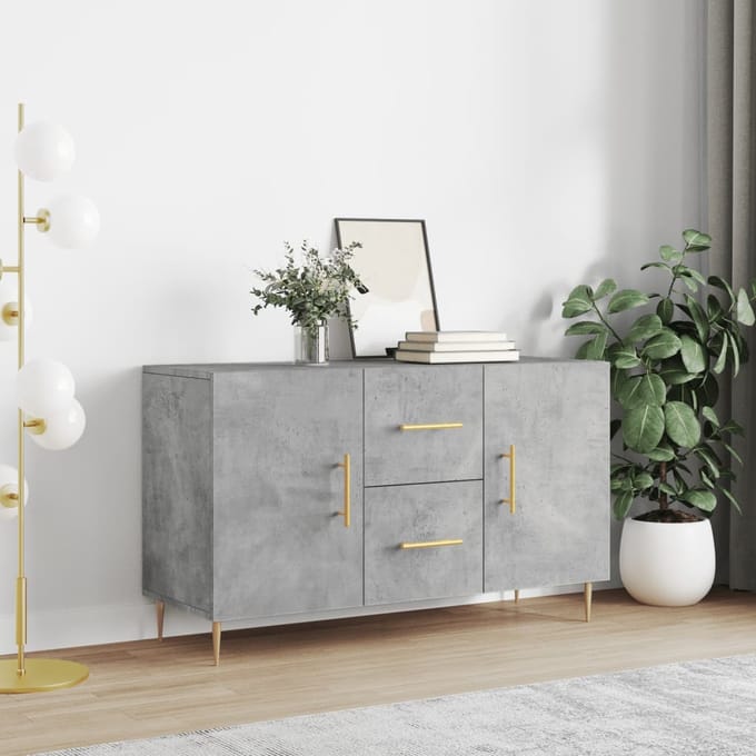Vidaxl Commode, Beton Grijs, 100X36X60 Cm, Materiaal Op Hout Gebaseerd