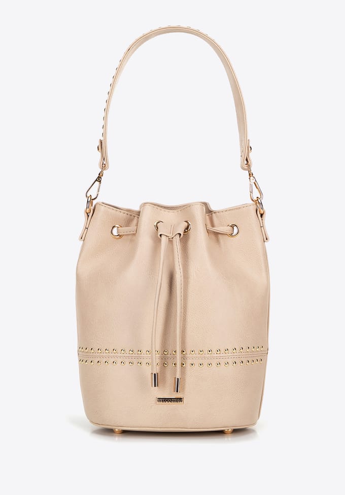 Wittchen Damestas met trekkoorden, beige, eco-leer