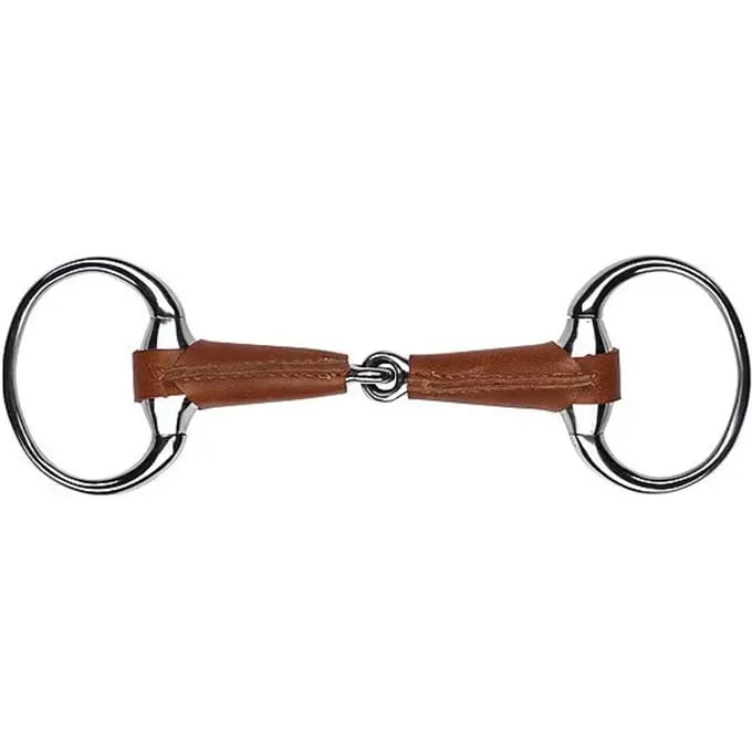 Met leder overtrokken olijf bitringen voor paarden Feeling