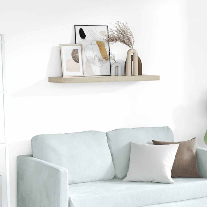 vidaXL - Wandschap - zwevend - 90x23,5x3,8 - cm - MDF - eikenkleurig