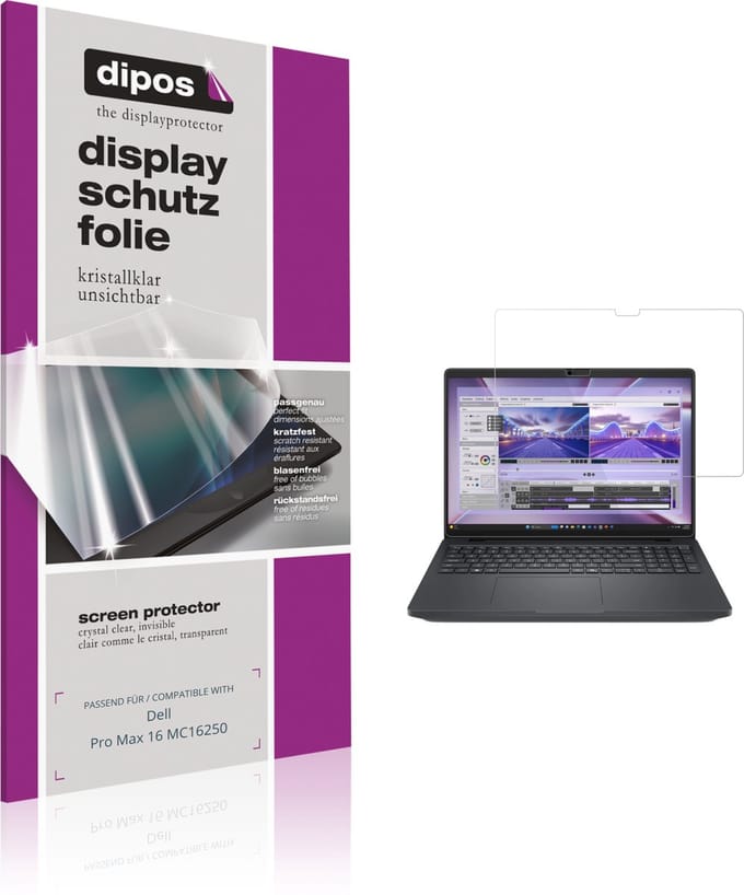 dipos – 2x Beschermfolie geschikt voor Dell Pro Max 16 MC16250 | Krasbestendige & heldere Screenprotector Ultra-Thin