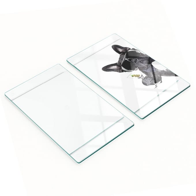 Decoratieve glazen snij- en serveerplanken Martini Pies 2x30x52 cm