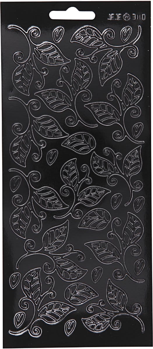 Stickers, bladeren, vel 10x23 cm, zwart, 1 vel