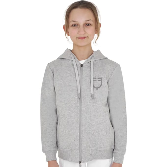 Sweater met capuchon en kinderlogo Equestro Shiny