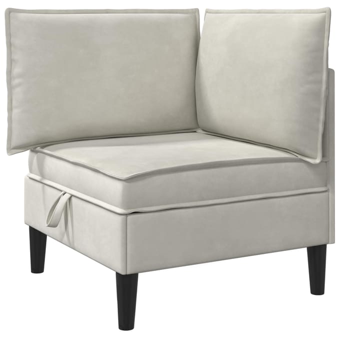 vidaXL - Sofa - met - opslag - Crèmekleurig - Fluweel