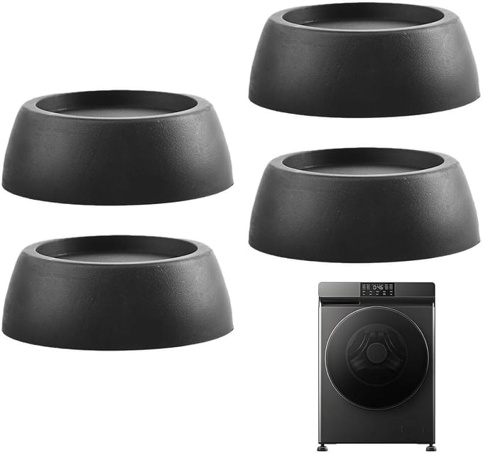 4pcs Vibration Dampers - Vibration Damper voor Wasmachine - Rubber Voeten voor Droger (Zwart)