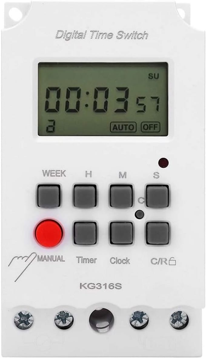 Digitale Tijdschakelklok Dag / Nachtschakelaar met LCD Display - 220V