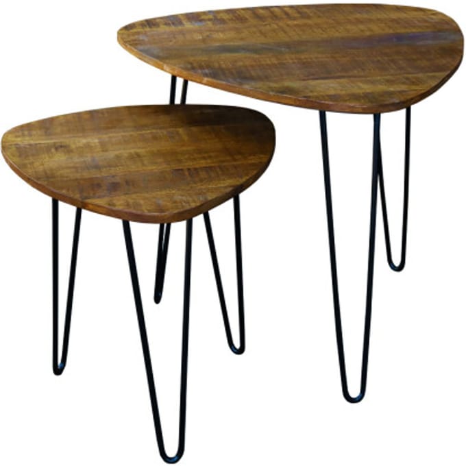 Kick Collection Kick salontafel daan mango driehoek set van 2