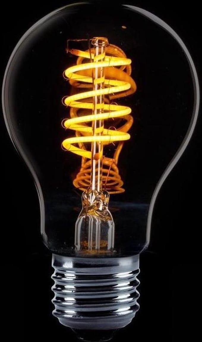 ETH A60 standaard Filament spiraal LED 4w E27 240v 2200k dimbaar Titanium/smoke glas
