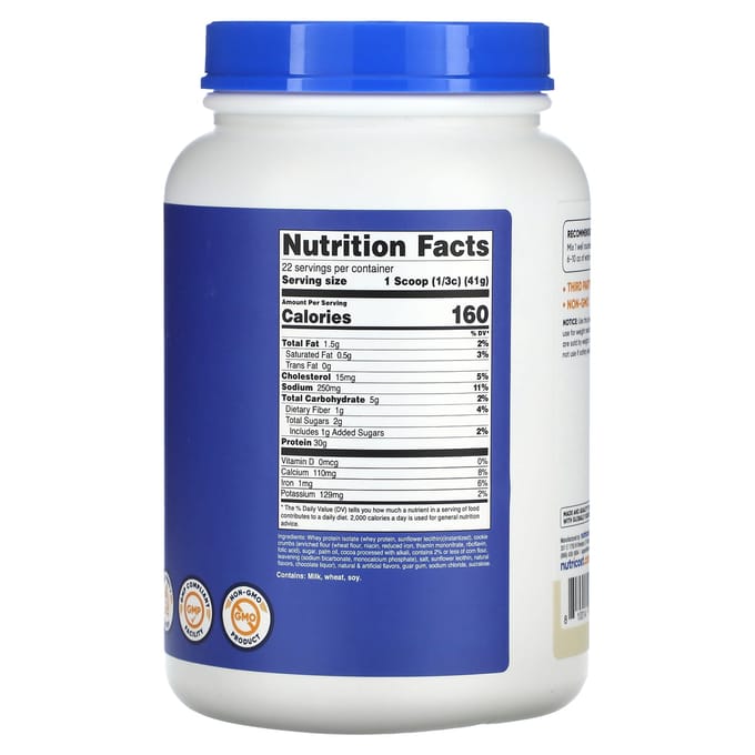 Nutricost, Whey Protein Isolaat, Cookies & Cream, 2 lb (907 gram)