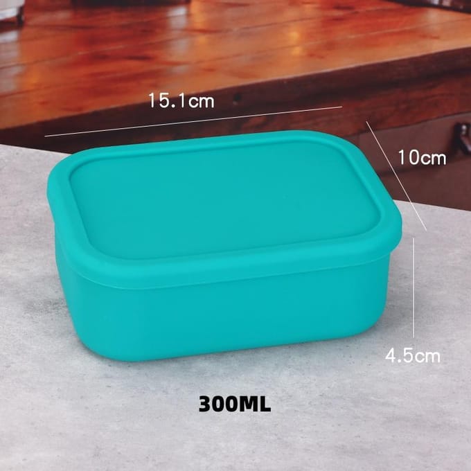 Boîtes à bento en silicone, boîte à lunch étanche, sans BPA, lavable au lave-vaisselle blue