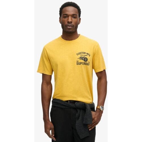 Superdry Losvallend Biker T-shirt Geel Grootte: S