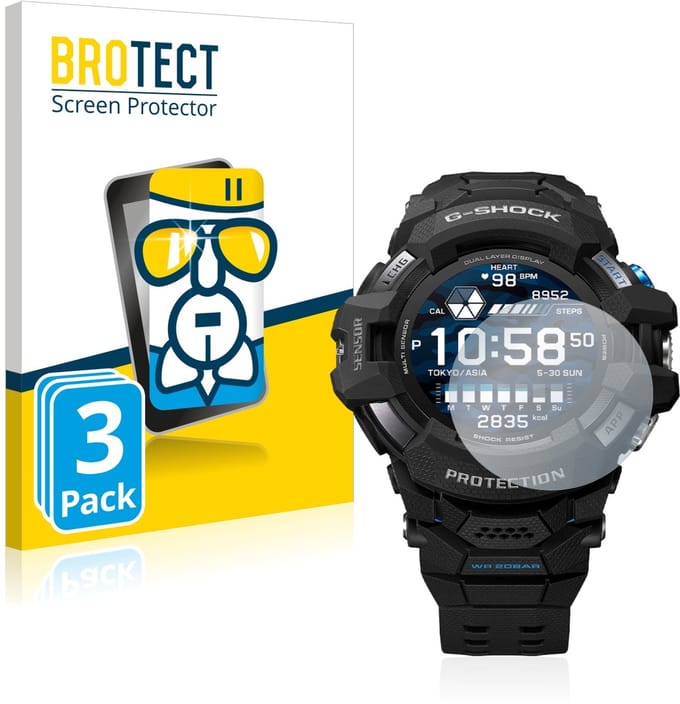 Screenprotector 3 Stuks voor Casio G-Shock GSW-H1000 Beschermglas transparant