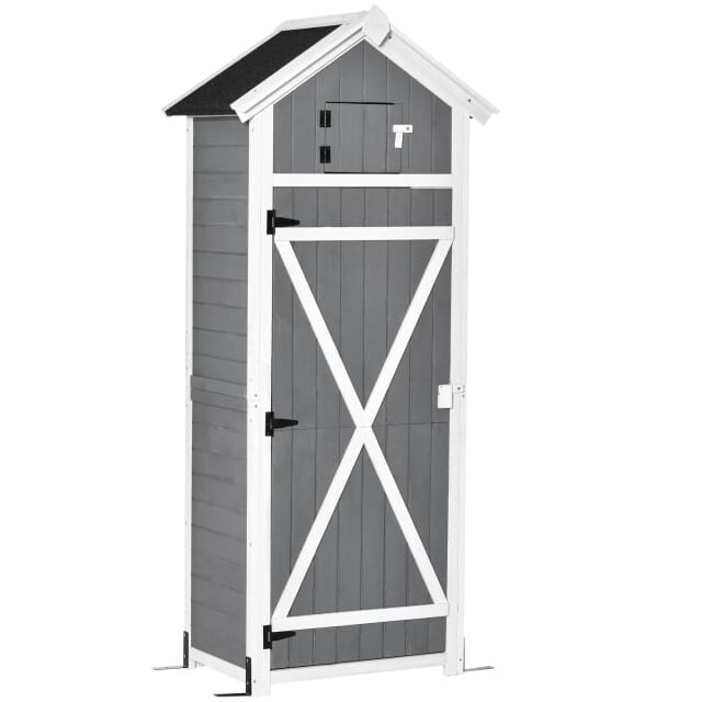 4goodz Gelakt Tuinkast Houten Berging 182cm - Grijs