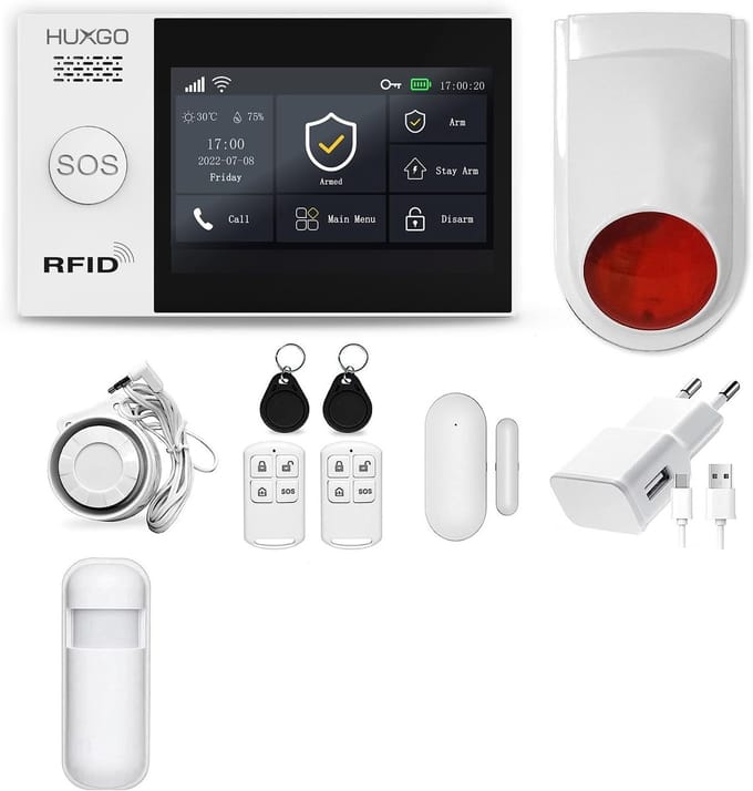 Draadloos Alarmsysteem - Home Security - Huis Beveiligen - Wi-Fi en GSM - 4.3 Inch Touchscreen - Wit