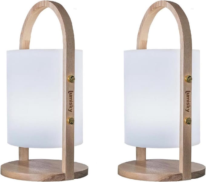 Set van 2 draadloze draagbare lampen H37CM WOODY