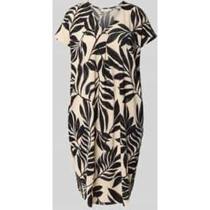 Knielange jurk met V-hals, model 'Floi'