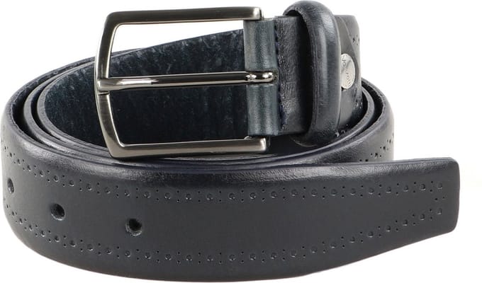 Vanzetti Leren Riem Leather Belt W85 Marine Donkerblauw