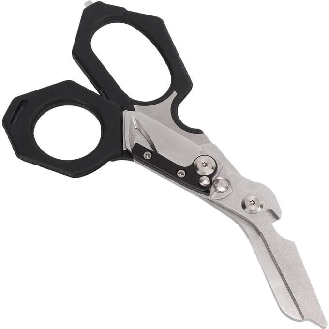 Ciseaux d'intervention d'urgence, ciseaux multifonctions pliables avec coupe-sangle et brise-vitre gray