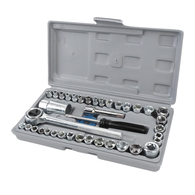 40 STUKS SAE Metrisch Dopsleutelset Efficiënte Universele Pasvorm 14 Inch 38 Inch Aandrijf Dopsleutelset voor white