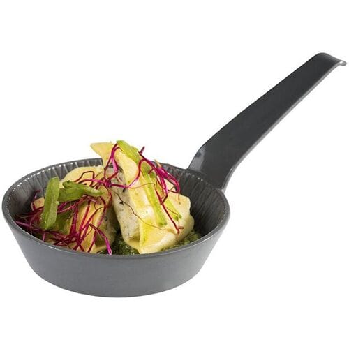 GGM Gastro (48 Stück) Dipschälchen - MINI - Melamin - 70ml - 155x85mm - mit Griff - Grau