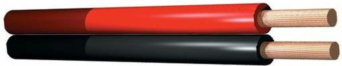 Rood/Zwart kabel - 2 aderig - Rol van 100 meter