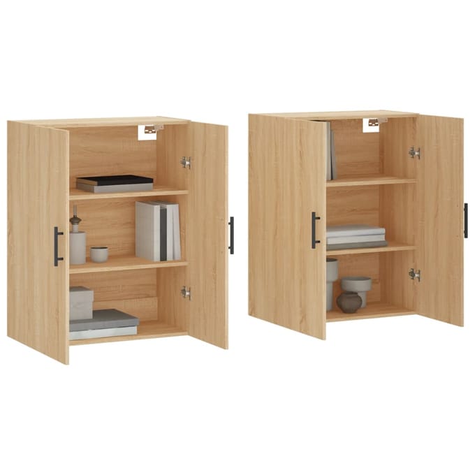 vidaXL - Hangkasten - 2 - st - 69,5x34x90 - cm - sonoma - eikenkleurig