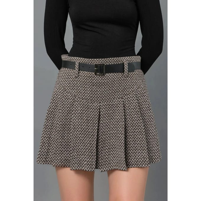 Hoge Taille Gelaagde Mini Skorts
