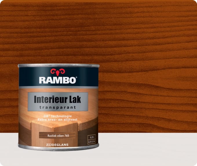 Rambo Interieur Lak Transparant 0,25 liter - Rustiekeiken