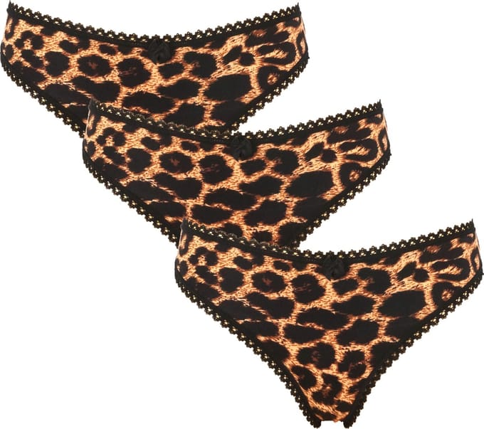 3-pack Dames string met animal print - maat L ( valt klein)