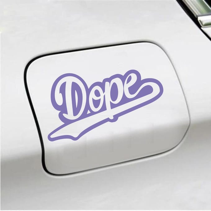 Bumpersticker - Dope - 10 X 18 - Paars