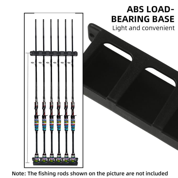 Support Vertical pour canne à pêche à 6 tiges, ensemble de supports muraux pour canne à pêche, pour Garage et bateau noir